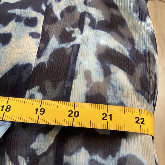Catherine Malandrino Silk Modern Print Top Size 4 Flowy Oversized Boho Tie Waist - Picture 4 of 12